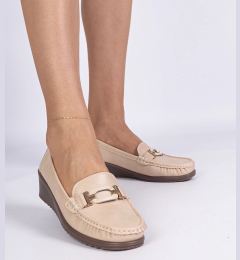 Снимка на marka niezdefiniowana Beige loafers with a wedge made of eco-leather Kappi