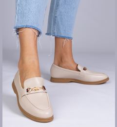 Снимка на marka niezdefiniowana Beige loafers with gold decoration Feola