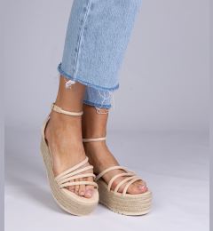 Снимка на marka niezdefiniowana Beige platform espadrille sandals Panola