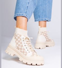 Снимка на marka niezdefiniowana Beige platform sneaker boots Sarida