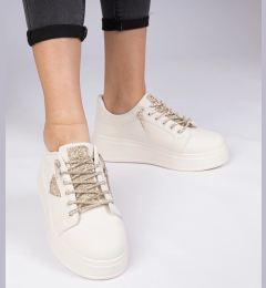 Снимка на marka niezdefiniowana Beige sneakers with gold rhinestones Treysi
