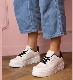 Снимка на marka niezdefiniowana Beige sports sneakers on Luneta platform