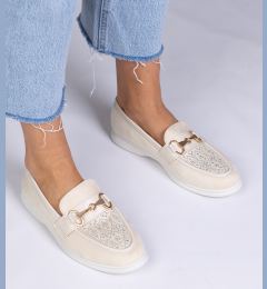 Снимка на marka niezdefiniowana Beige suede loafers with rhinestones Minilla
