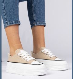Снимка на marka niezdefiniowana Beige women's high-soled sneakers Selina