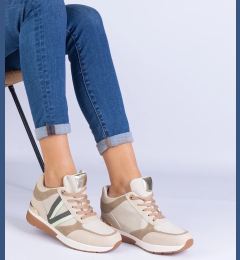 Снимка на marka niezdefiniowana Beige women's sneakers with hidden wedge Ninella