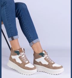 Снимка на marka niezdefiniowana Beige women's sports sneakers on a platform Sunline