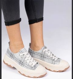 Снимка на marka niezdefiniowana Black and white classic high-soled sneakers Salsana