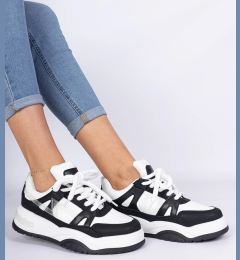 Снимка на marka niezdefiniowana Black-and-white sneakers with thick laces Luciana