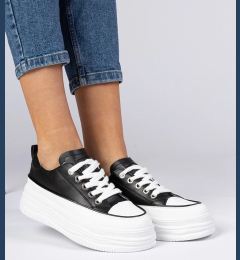 Снимка на marka niezdefiniowana Black and white women's high-soled sneakers Selina