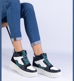 Снимка на marka niezdefiniowana Black and white women's sports sneakers on a platform Sunline