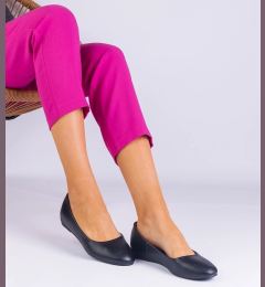 Снимка на marka niezdefiniowana Black ballet flats with a hidden wedge heel made of eco-leather Savelia