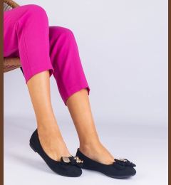 Снимка на marka niezdefiniowana Black classic ballet flats with a bow Merasol