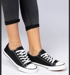 Снимка на marka niezdefiniowana Black classic women's sneakers Menfis