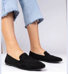 Снимка на marka niezdefiniowana Black elegant faux-suede moccasins Palmarina
