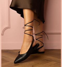 Снимка на marka niezdefiniowana Black flat pumps made of eco-leather Terry
