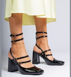 Снимка на marka niezdefiniowana Black patent pumps on a block heel Ferida