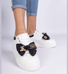 Снимка на marka niezdefiniowana Black sneakers decorated with a bow and gold teddy Karinka