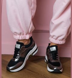 Снимка на marka niezdefiniowana Black sneakers with rhinestones and metallic insert Garsi