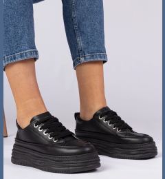 Снимка на marka niezdefiniowana Black women's high-soled sneakers Selina
