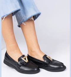 Снимка на marka niezdefiniowana Black women's moccasins with elegant decoration Viletta