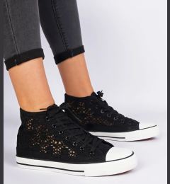 Снимка на marka niezdefiniowana Black women's perforated sneakers Lesli