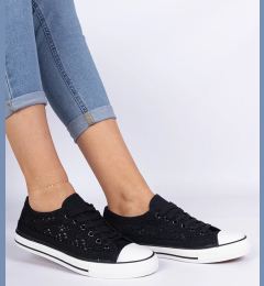 Снимка на marka niezdefiniowana Black women's perforated sneakers Saha