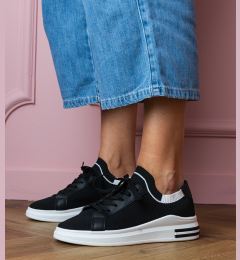 Снимка на marka niezdefiniowana Black women's platform sneakers with laces Selinda