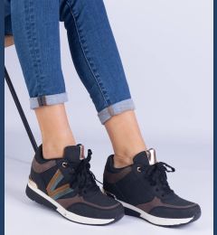 Снимка на marka niezdefiniowana Black women's sneakers with hidden wedge Ninella