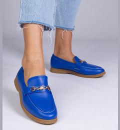Снимка на marka niezdefiniowana Blue loafers with gold decoration Feola