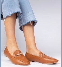 Снимка на marka niezdefiniowana Brown elegant moccasins with gold decoration and rhinestones Kalisa