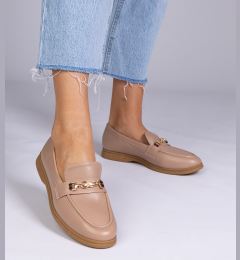 Снимка на marka niezdefiniowana Brown loafers with gold decoration Feola