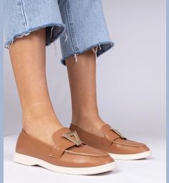 Снимка на marka niezdefiniowana Brown women's moccasins with elegant decoration Viletta