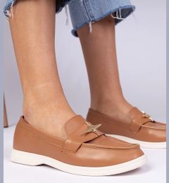 Снимка на marka niezdefiniowana Brown women's moccasins with gold decoration Senna