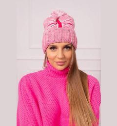Снимка на marka niezdefiniowana Cap with a pompom Elizabeth K386 dark pink