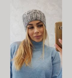 Снимка на marka niezdefiniowana Cap with fleece Adela K282 light gray + purple