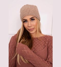Снимка на marka niezdefiniowana Cap with fleece Anna K238 dark beige