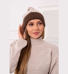 Снимка на marka niezdefiniowana Cap with fleece Bojana K265 cappuccino+light beige+dark beige