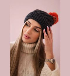 Снимка на marka niezdefiniowana Cap with fleece Ilona K218 graphite+foxy