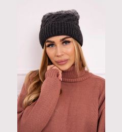 Снимка на marka niezdefiniowana Cap with fleece Ilona K218 graphite+gray