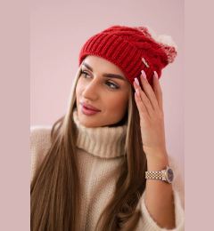Снимка на marka niezdefiniowana Cap with fleece Ilona K218 malina+ecru