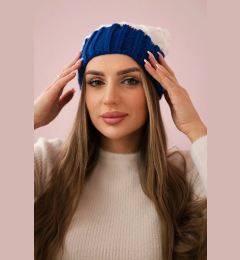 Снимка на marka niezdefiniowana Cap with fleece Milano K203 ecru + cornflower