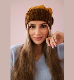 Снимка на marka niezdefiniowana Cap with fleece Paris K212 mustard+brown