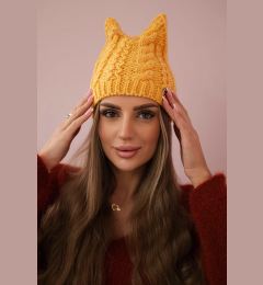 Снимка на marka niezdefiniowana Cap with fleece Rabbid K237 mustard