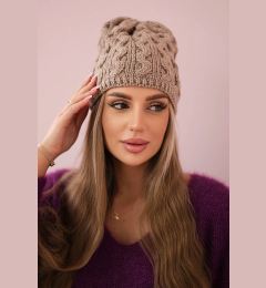 Снимка на marka niezdefiniowana Cap with fleece Teresa K285 dark beige