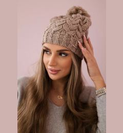 Снимка на marka niezdefiniowana Cap with fleece Waleria K307 dark beige