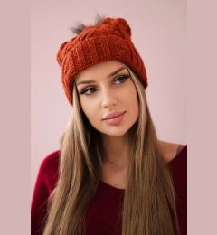 Снимка на marka niezdefiniowana Cap with fleece Warkocz K226 foxy