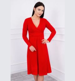 Снимка на marka niezdefiniowana Dress cut under the bust, long sleeve red