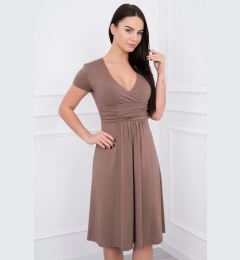 Снимка на marka niezdefiniowana Dress cut under the bust, long sleeve, short sleeve cappuccino