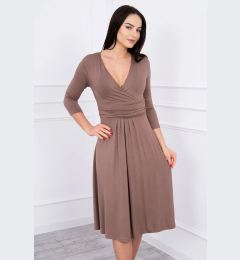 Снимка на marka niezdefiniowana Dress with cut-off under the bust capuccino