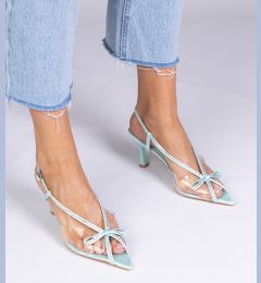 Снимка на marka niezdefiniowana Green transparent high heel sandals with rhinestones Kloksi